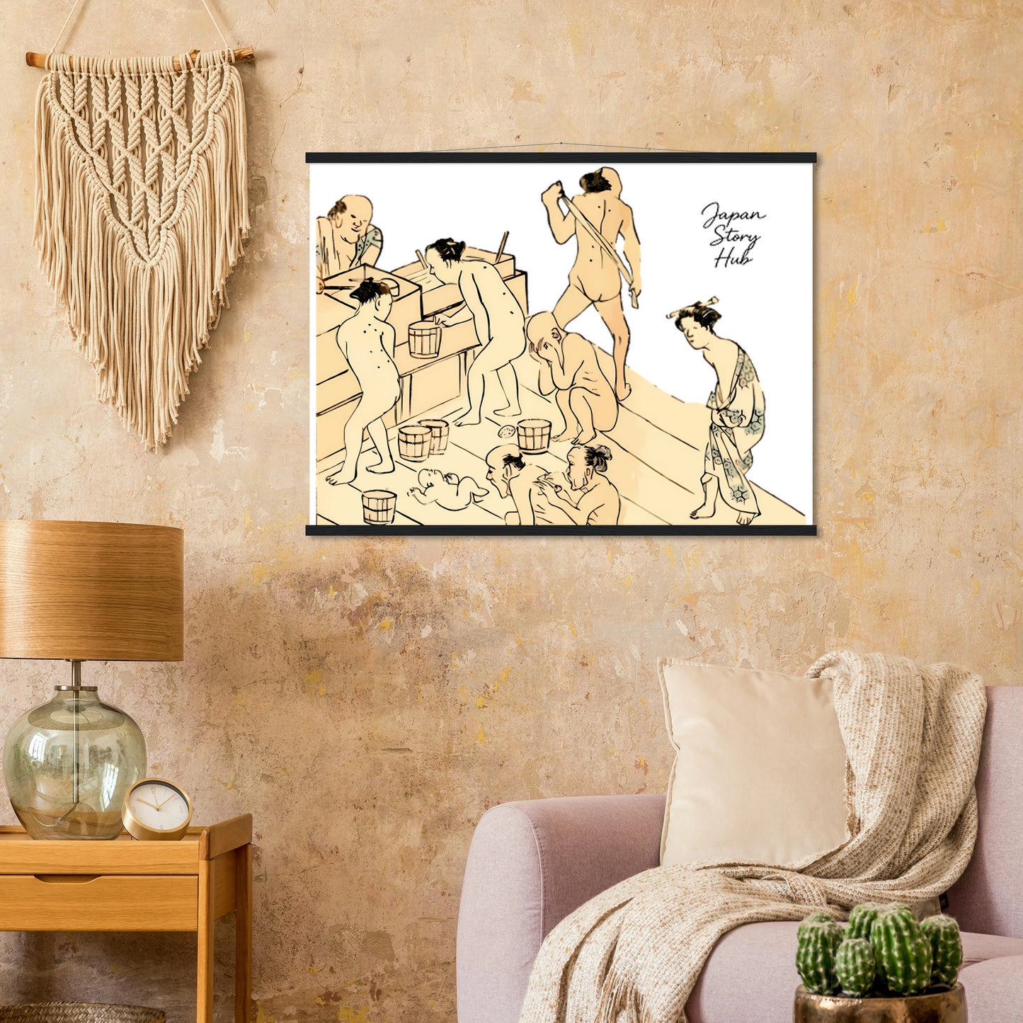 Sento (Japanese public bath), Ukiyo-e, Premium Matte Paper Poster with Hanger