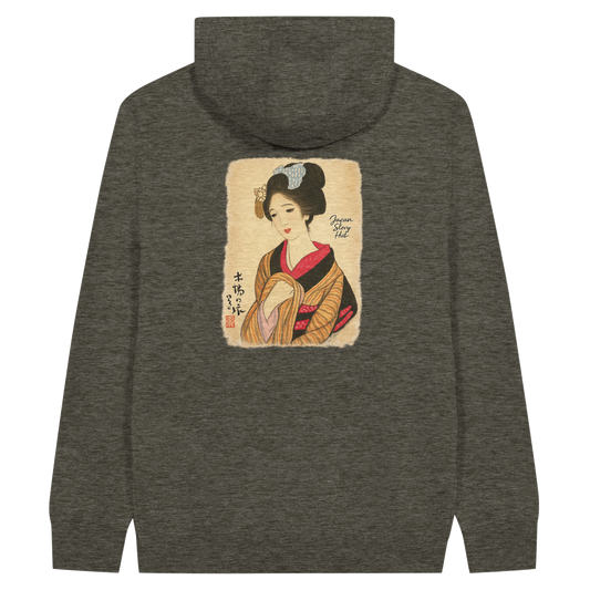 Takehisa Yumeji "Kiba no Musume", Premium Unisex Zip Hoodies